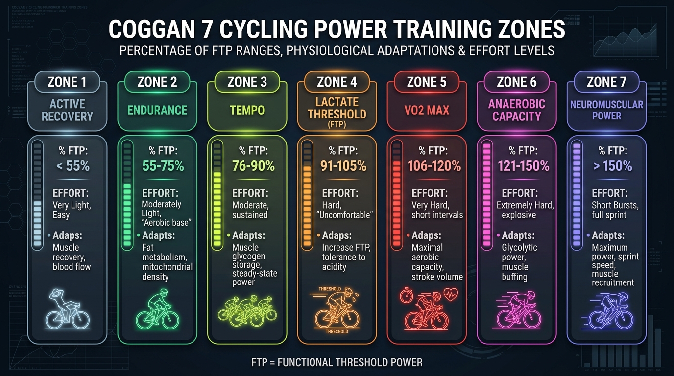 Cycling FTP Zones Diagram