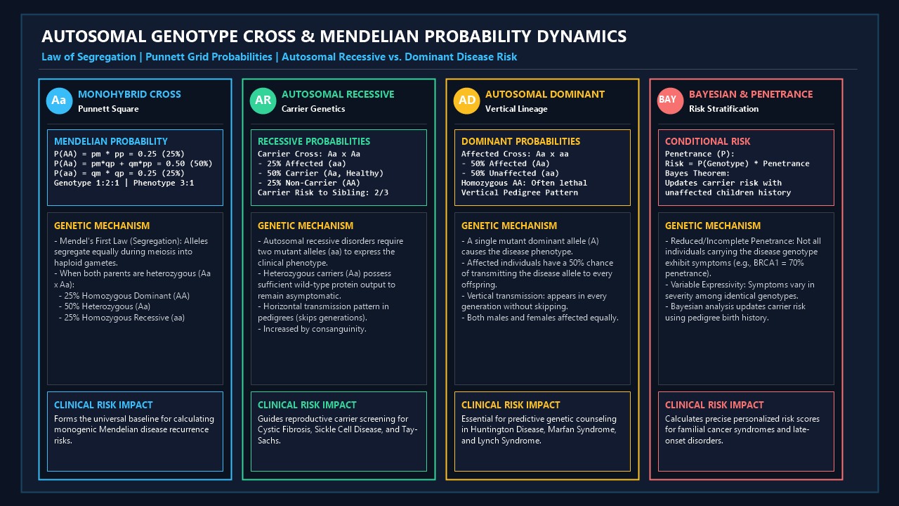 Autosomal Genotype Cross & Mendelian Probability Dynamics