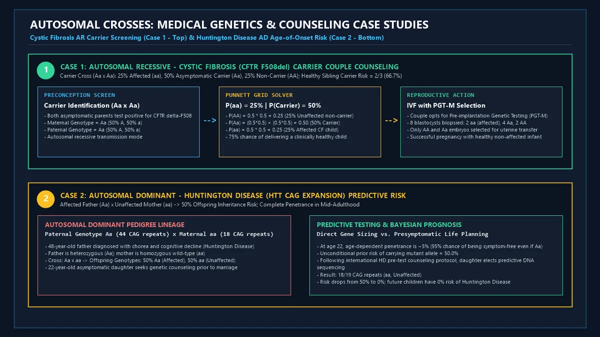Autosomal Crosses: Medical Genetics & Counseling Case Studies