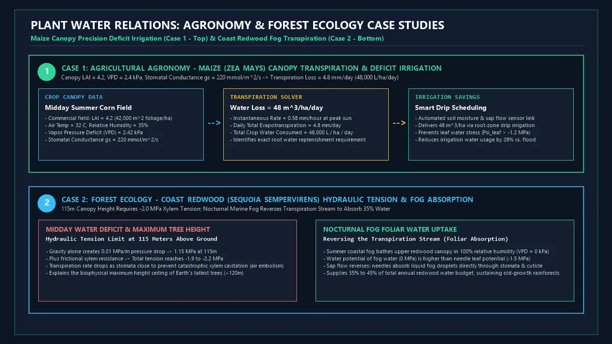 Plant Water Relations: Agronomy & Forest Ecology Case Studies