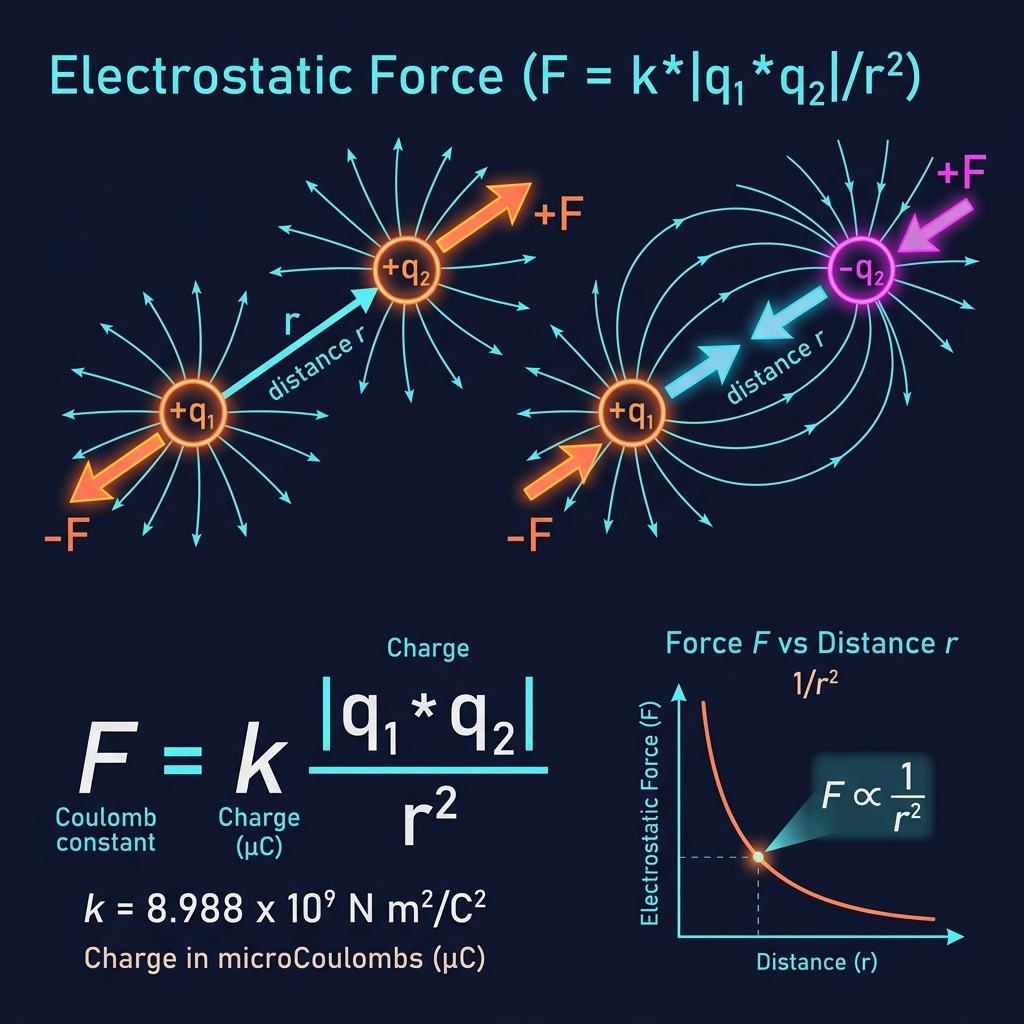 Coulomb's Law: Electrostatic Force and Inverse Square Law