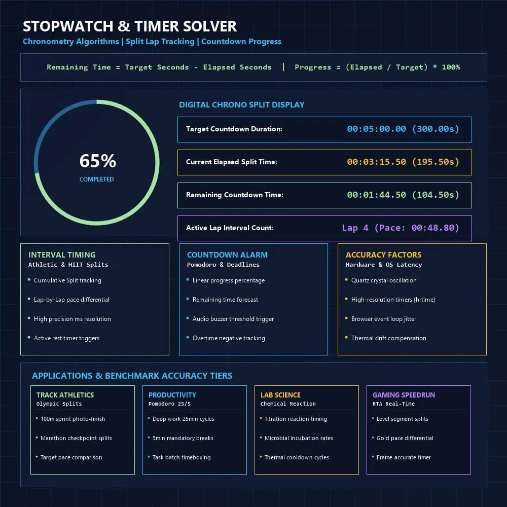 Stopwatch & Timer Duration Solver Infographic