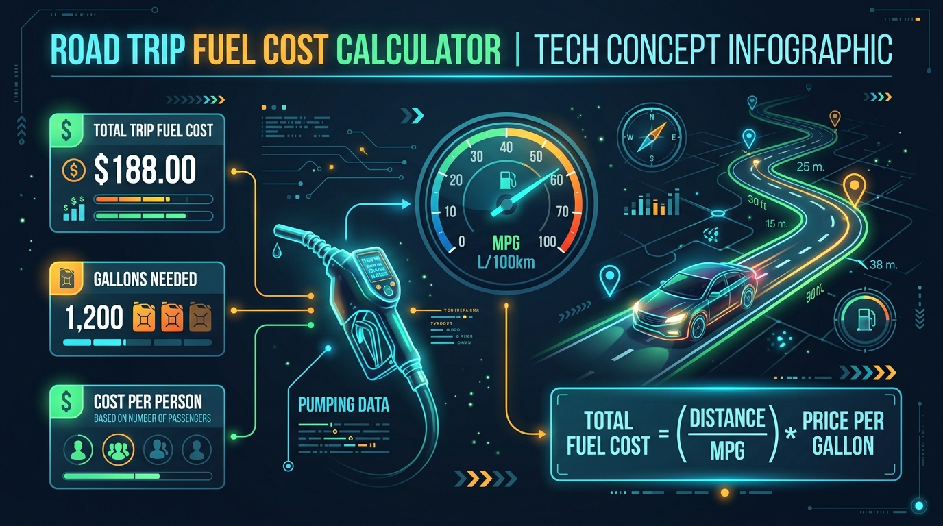 Road Trip Fuel Cost Calculator Infographic