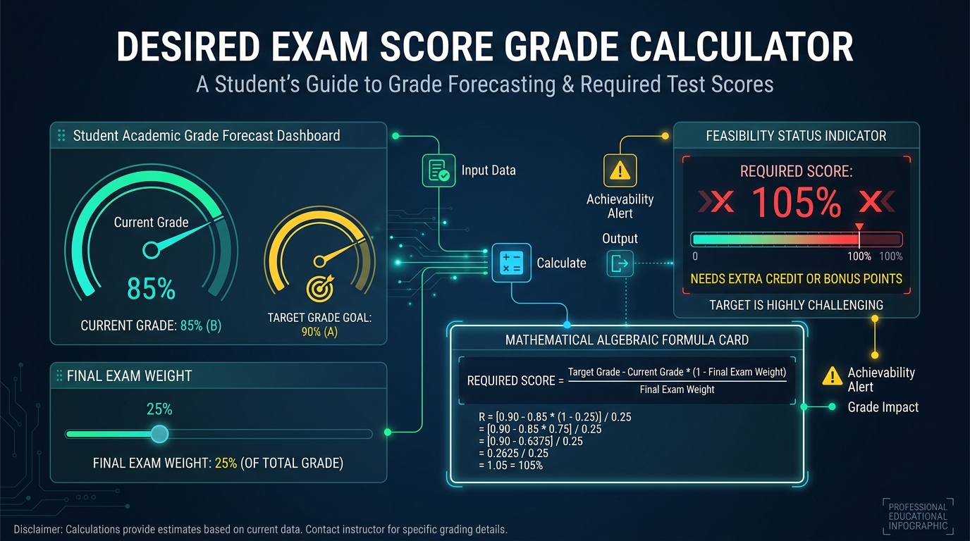 Desired Exam Score Grade Calculator Infographic