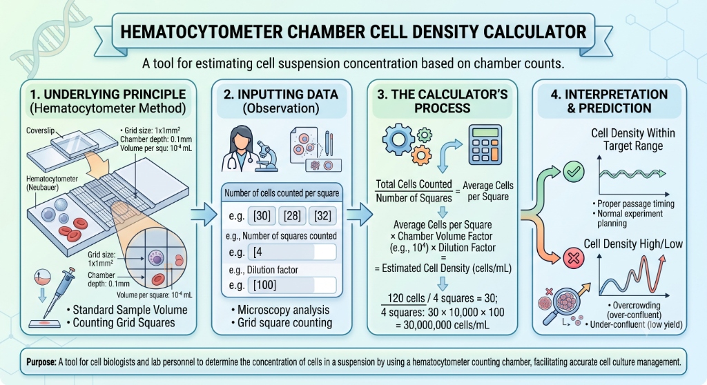 Hematocytometer Chamber Cell Density Calculator
