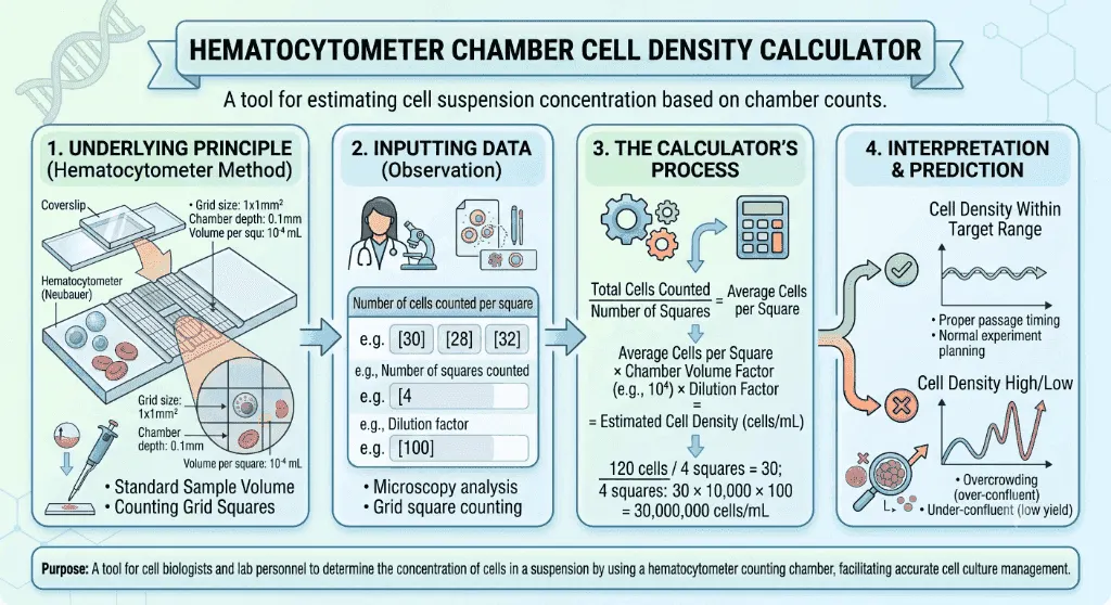 Hematocytometer Chamber Cell Density Calculator