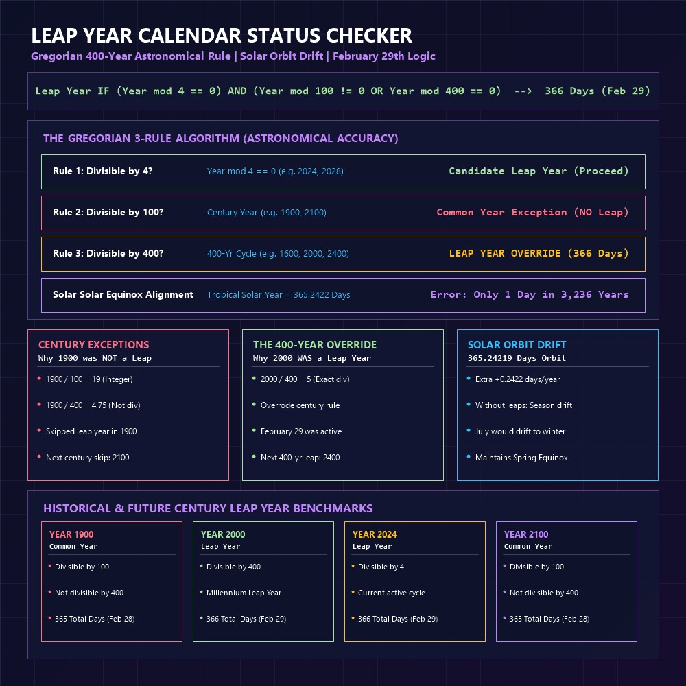Leap Year Calendar Status Checker Infographic