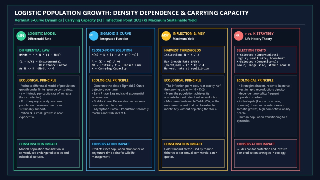 Logistic Population Growth: Density Dependence & Carrying Capacity