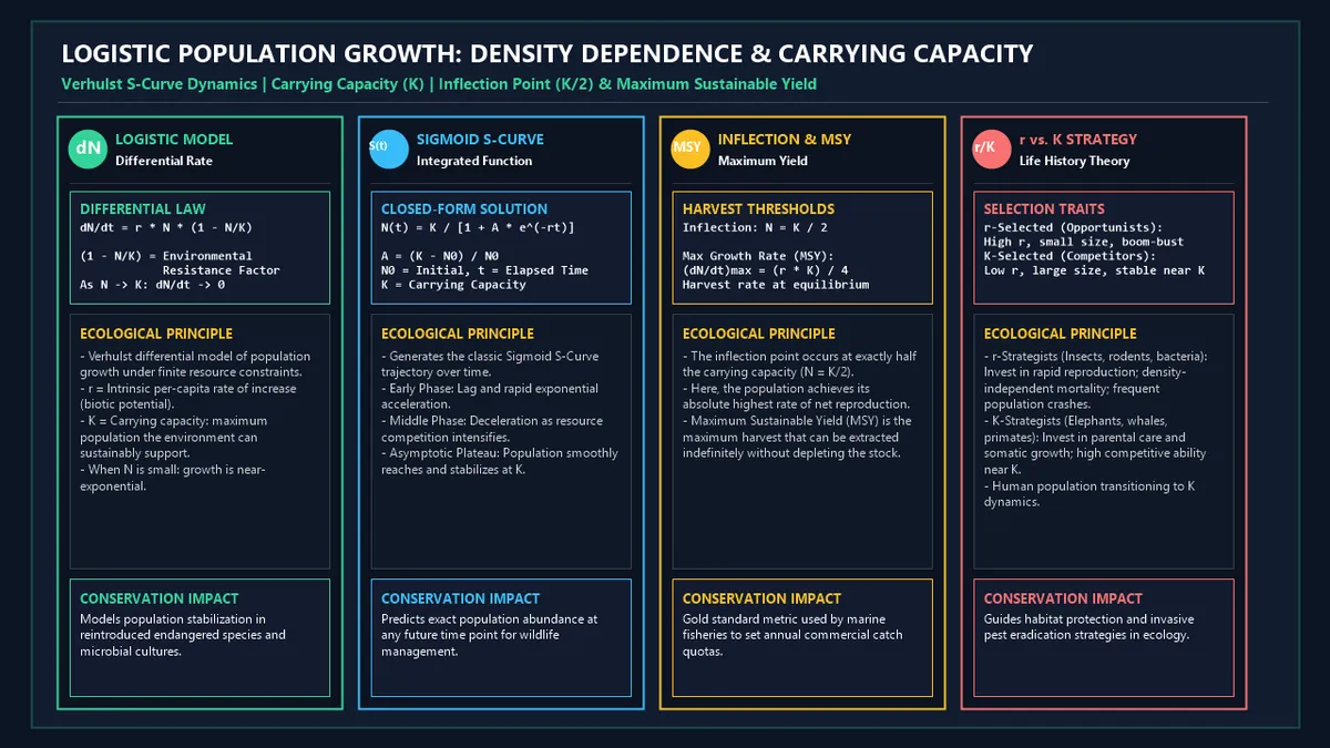Logistic Population Growth: Density Dependence & Carrying Capacity