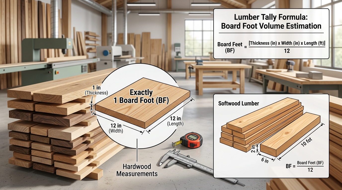 Lumber Board Foot Volume Estimator Guide