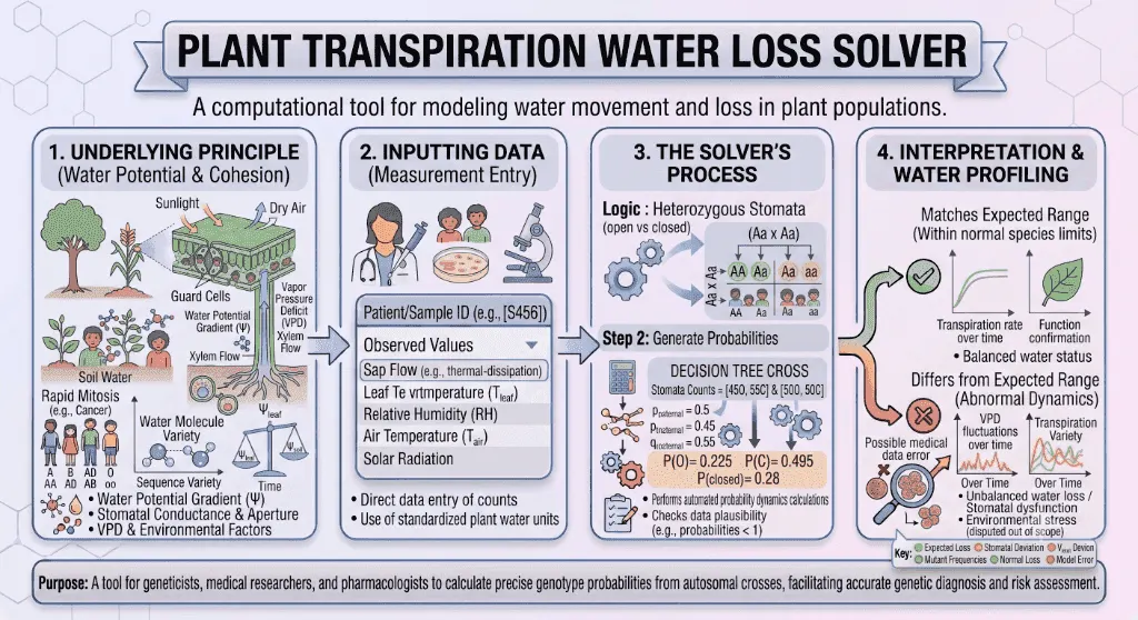Plant Transpiration Water Loss Solver