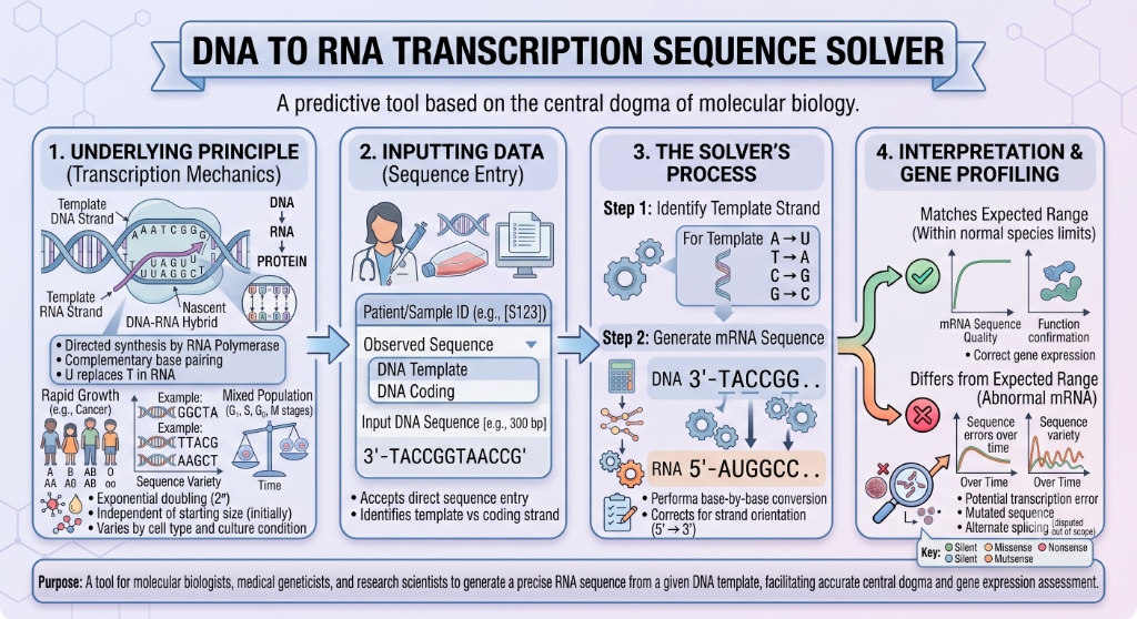 DNA to RNA Transcription Sequence Solver
