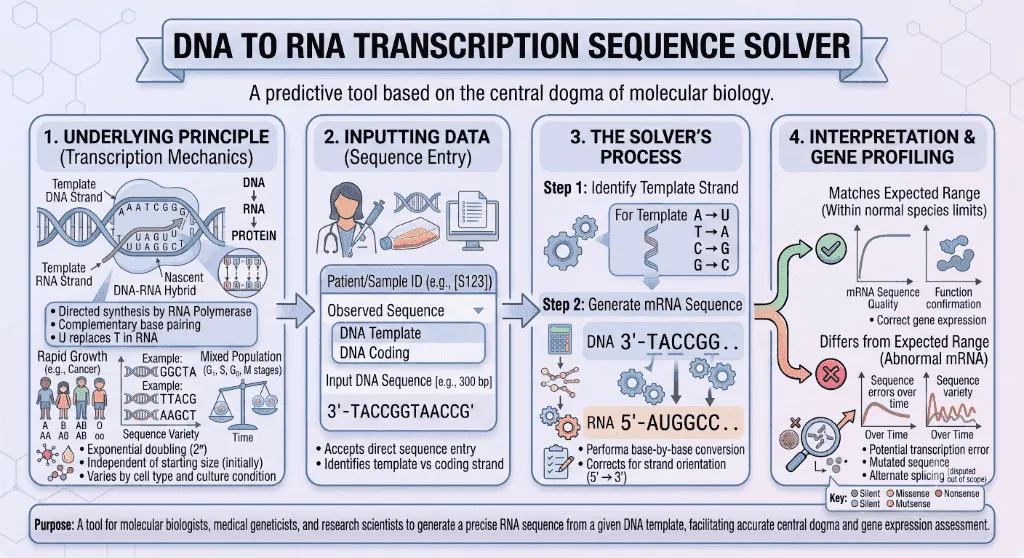 DNA to RNA Transcription Sequence Solver