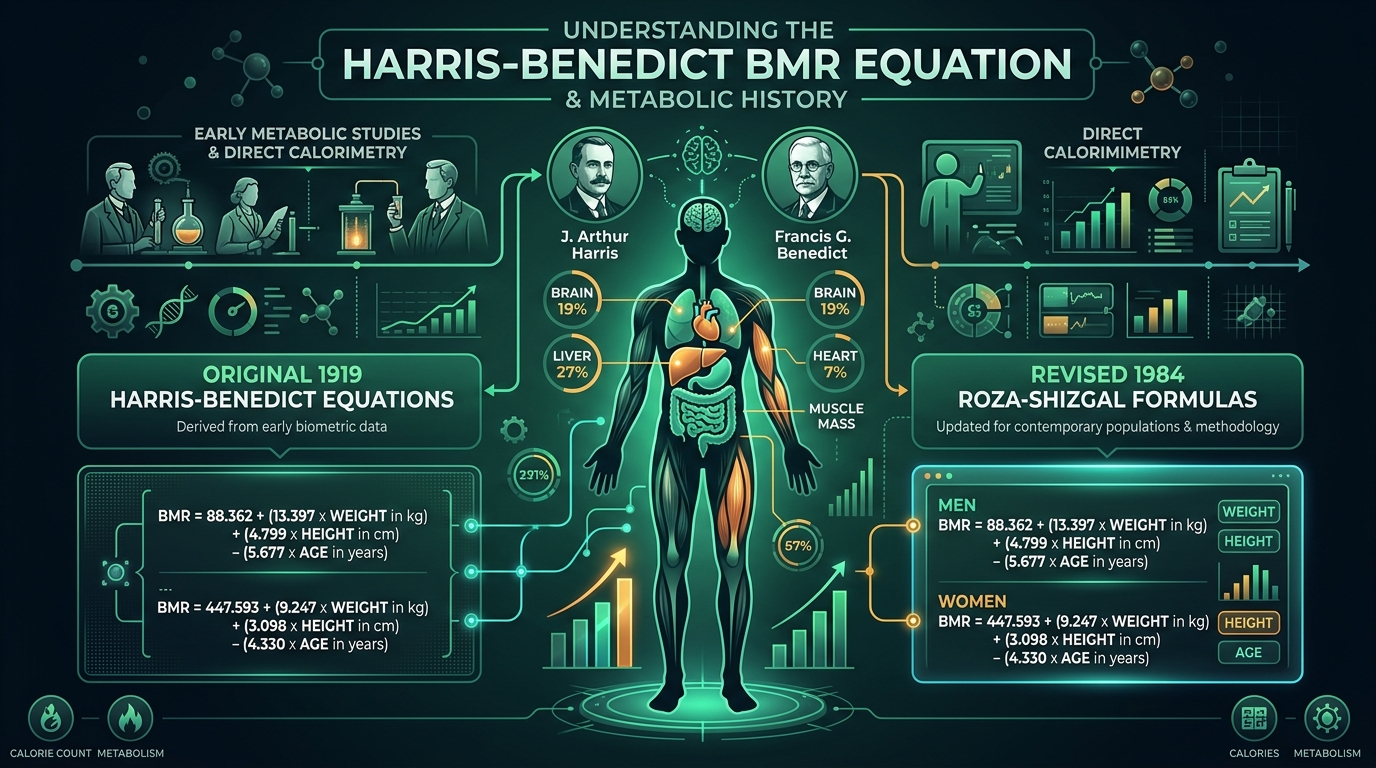 Understanding the Harris-Benedict BMR Equation Infographic
