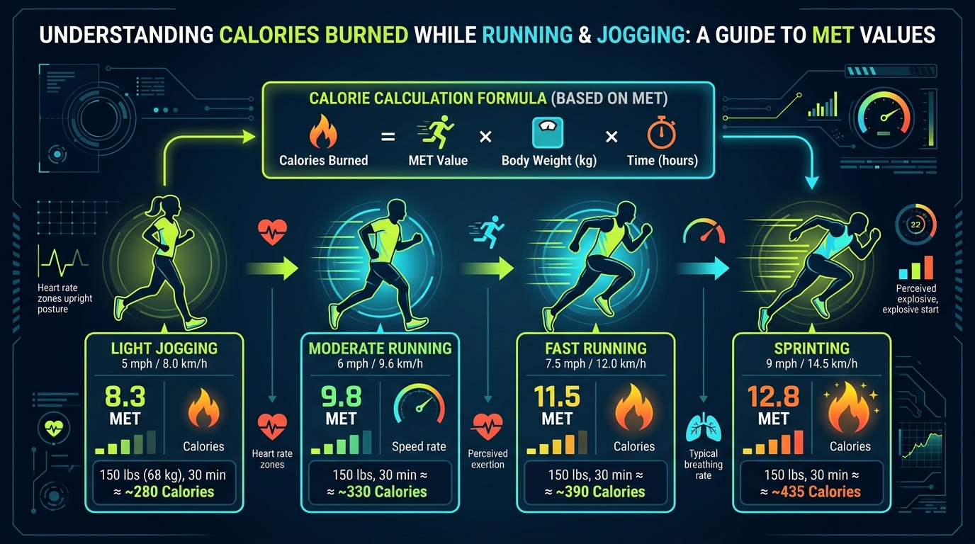Understanding Calories Burned While Running and Jogging Infographic