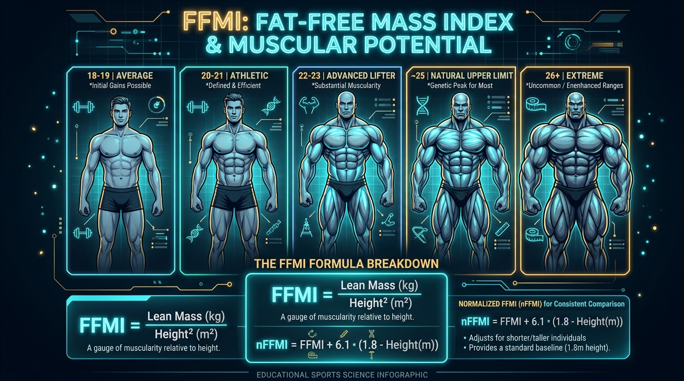 FFMI: Fat-Free Mass Index & Muscular Potential Infographic