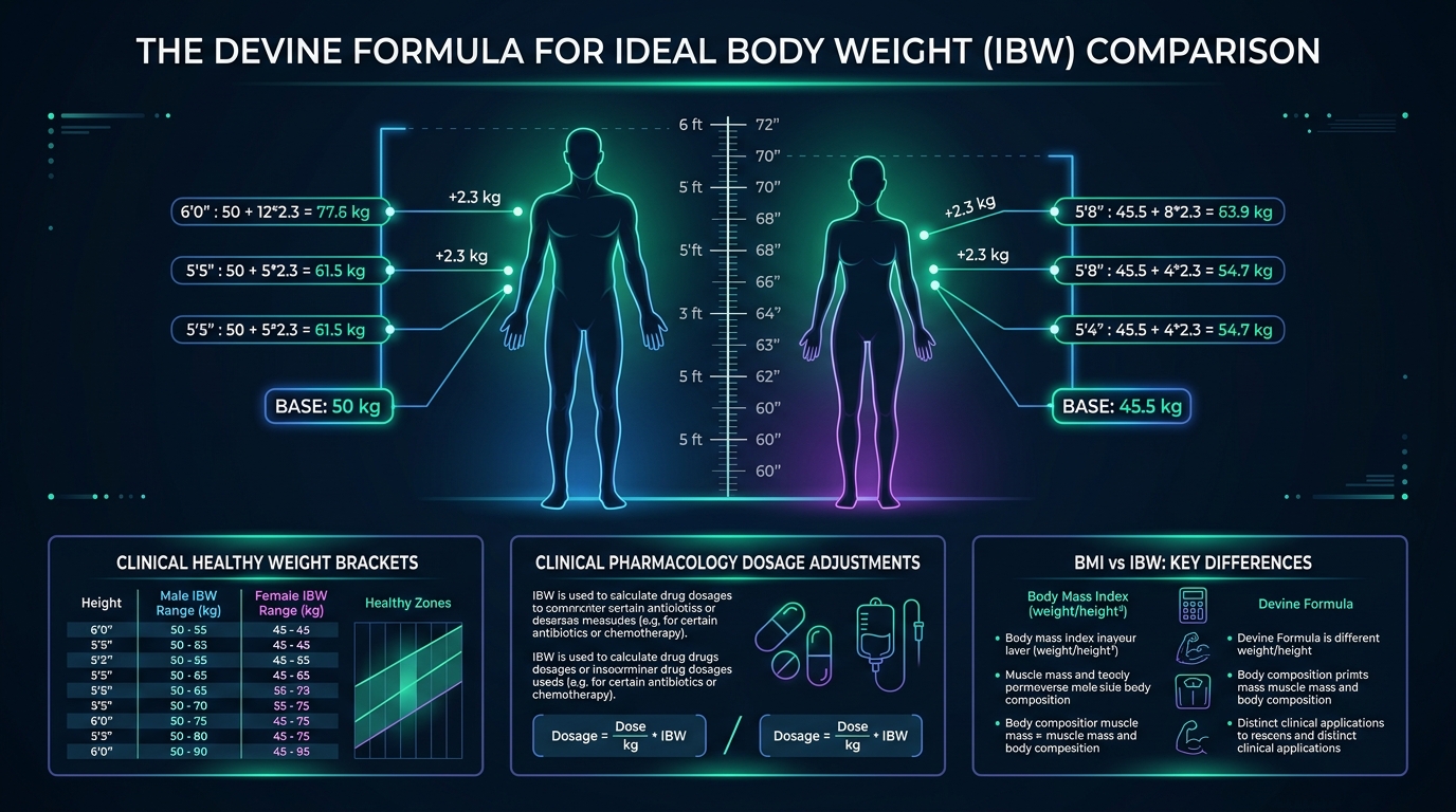 The Devine Formula for Ideal Body Weight Infographic