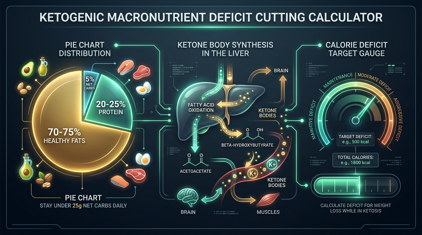 Ketogenic Macronutrient Deficit Cutting Calculator Infographic