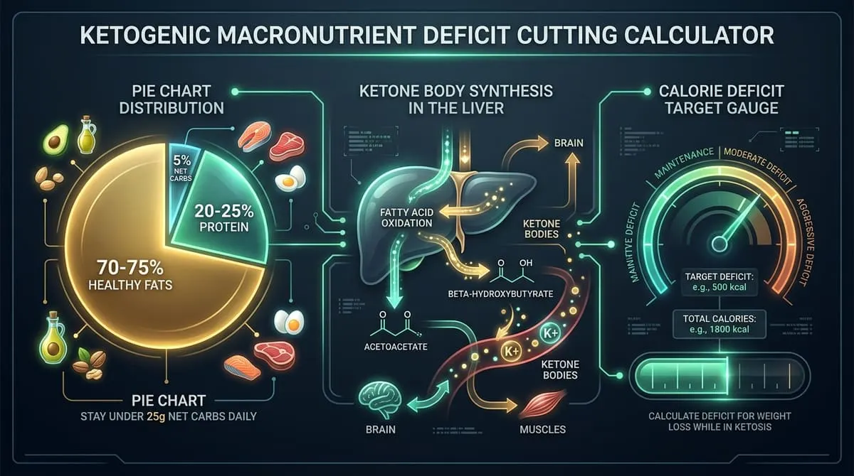 Ketogenic Macronutrient Deficit Cutting Calculator Infographic