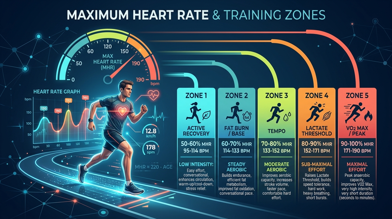 Max Heart Rate & Training Zones Infographic