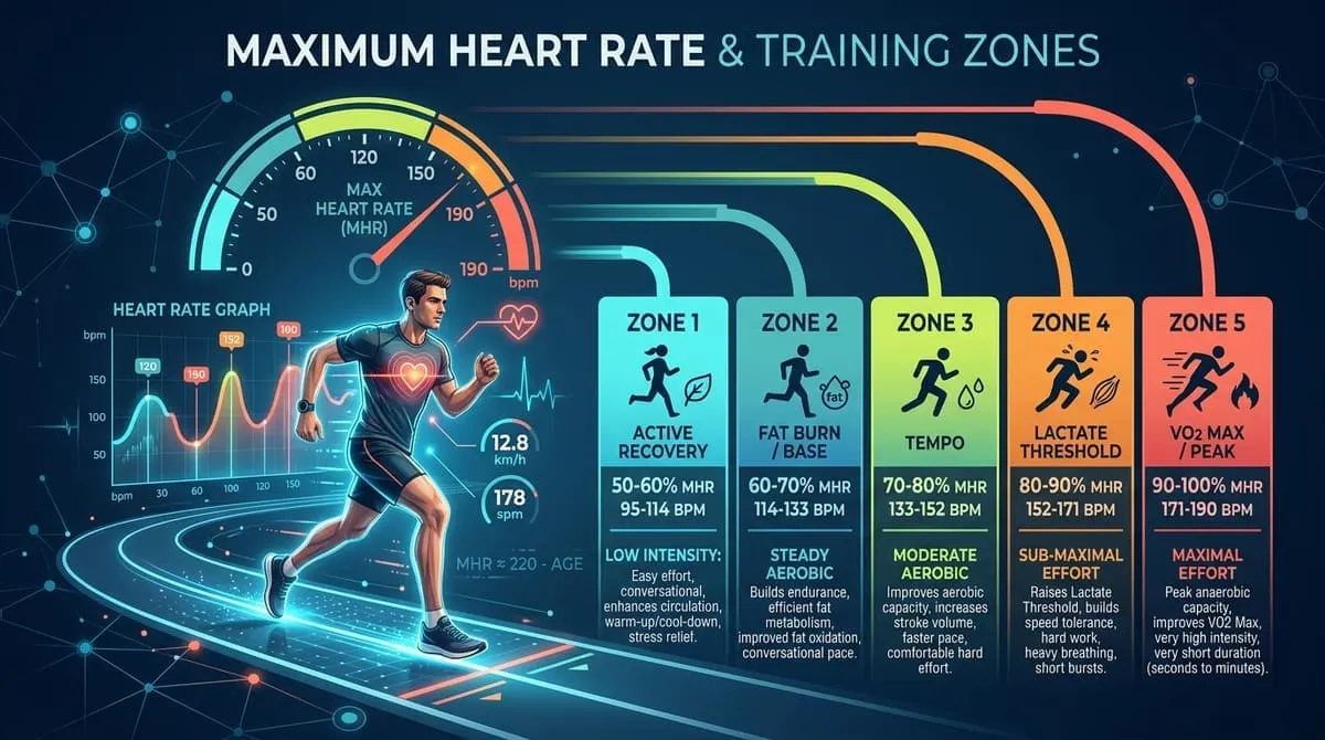Max Heart Rate & Training Zones Infographic
